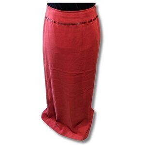 GERRY WEBER Vintage dusty red maxi pencil skirt 1990s 2000s XS SMALL long skirt